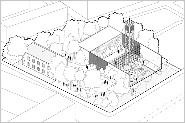 Isometrie zur Umnutzung der Paul-Gerhardt-Kirche