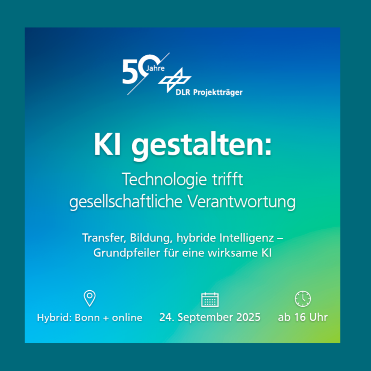 KI gestalten: Technologie trifft gesellschaftliche Verantwortung. Veranstaltungshinweis zur hybriden Jubiläumsveranstaltung am 24. September