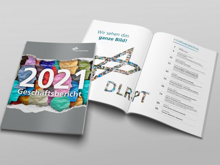 Geschäftsbericht 2021 Cover plus Inhaltsverzeichnis