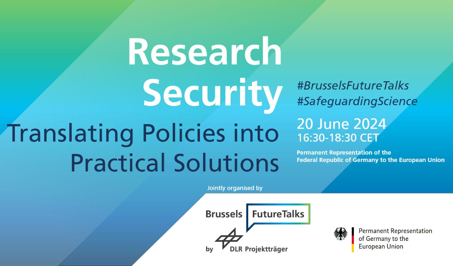 Key Visual Veranstaltung: Brussels FutureTalks zu Research Security