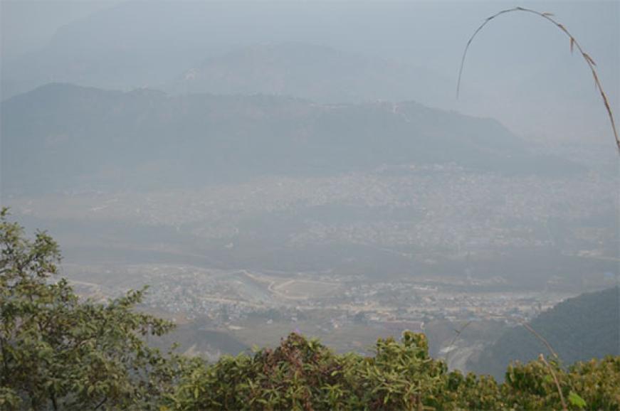 Ansicht von Kathmandu bei Smog