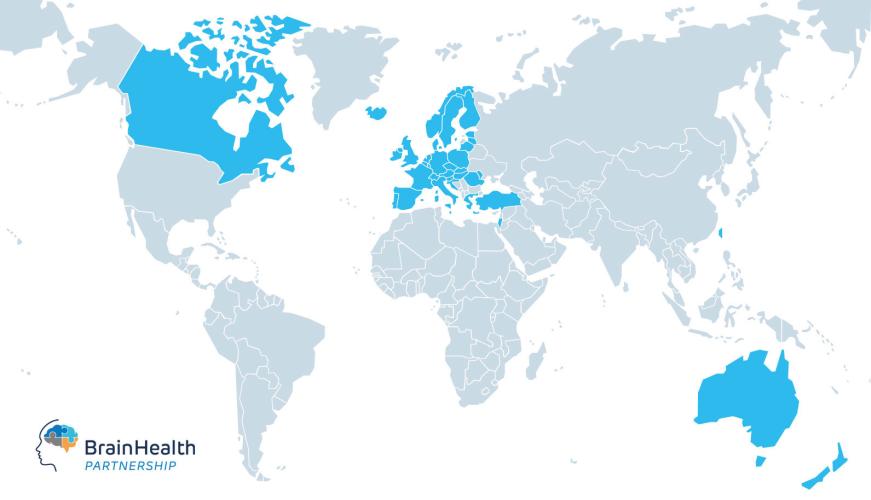 Länderkarte mit der Europäischen Partnerschaft